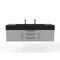 Castello Usa Nile 60" Wall Mounted Gray Vanity With Black Top And Brushed Nickel Handles CB-MC-60G-BN-2053-BL - alternate 1